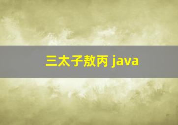 三太子敖丙 java